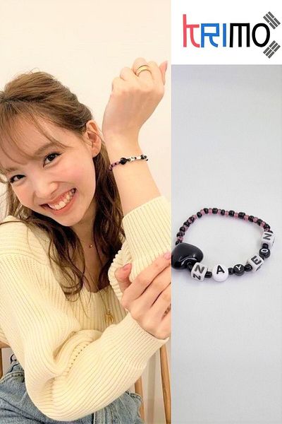 KRIMO Kpop Twice Nayeon Letter Beaded Heart Bracelet