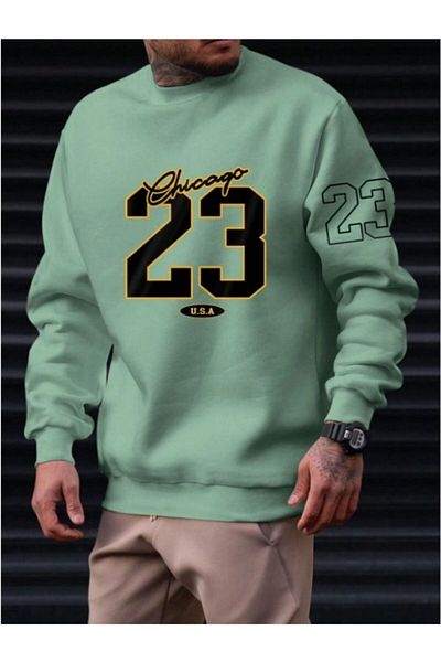MOONBULL Ανδρικό φούτερ Oversize - Chicago 23 εμπρός και μανίκι με στάμπα