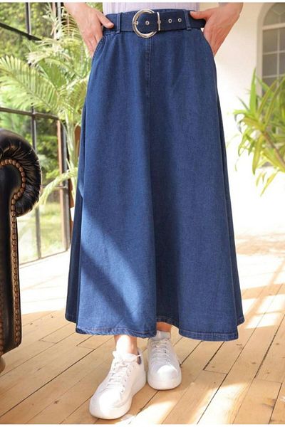 My Magazin Jeans skirt with belt and pockets