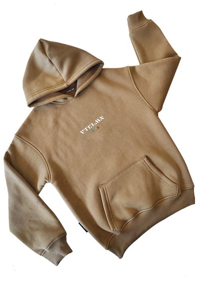 Vatkalimon Boy / Girl's Brown Thick Fleece Hooded Hoodie Sweatshirt