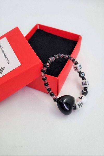KRIMO Kpop Twice Nayeon Letter Beaded Heart Bracelet