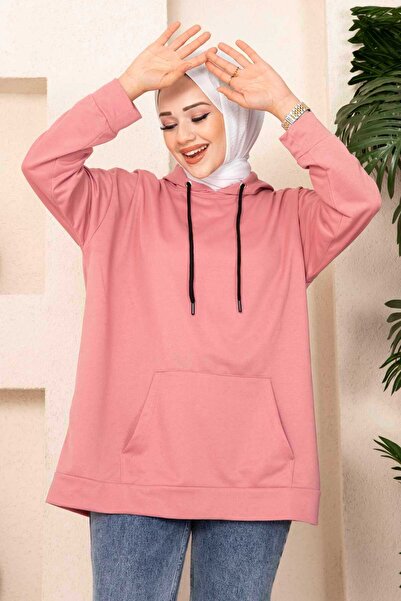 EBRUTESETTÜR Kanguru Cepli Tesettür Sweatshirt