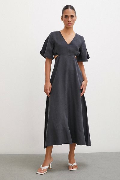 Never more Anti-racite V-neck Side Low-cut Dress