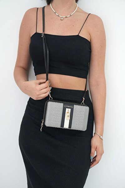 Silver Polo Жіночий гаманець і картка - чорно-білий, матовий чорний, кісткови...