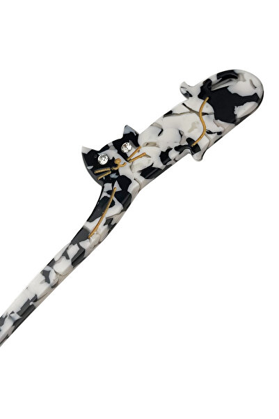 Modex 17cm Lying Cat Figured Stick Hair Bun Clip