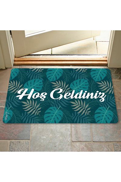 M&H Quality 3D Door Mat - Welcome Written Flower Pattern, Digital PrinteD, Washable