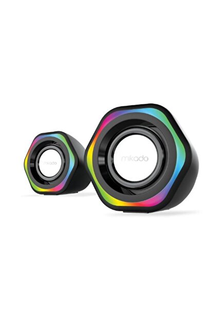 Mikado Md-176 2.0 3w-2 Beyaz Rgb Aydınlatmalı Usb 3.5mm Usb 5v Speaker Hoparlör