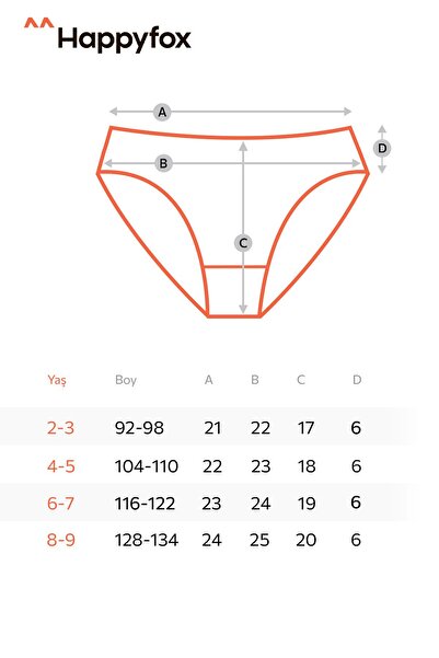 Happy Fox Pamuklu Kız Çocuk Mixcolor Külot 5'li Set Paket Baskılı Slip