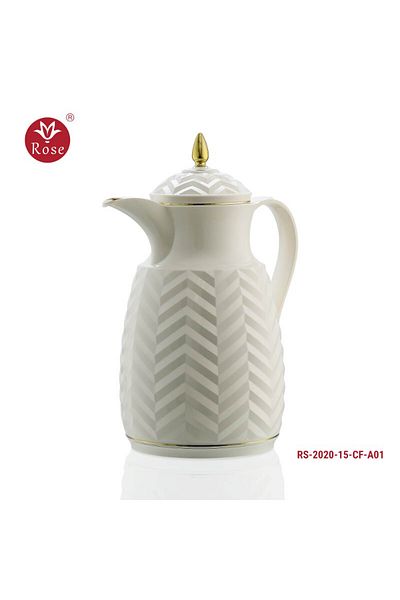 Rose Plastic Thermos - 1.5 Liter - White - 17x12x25cm - RS-2020-CF