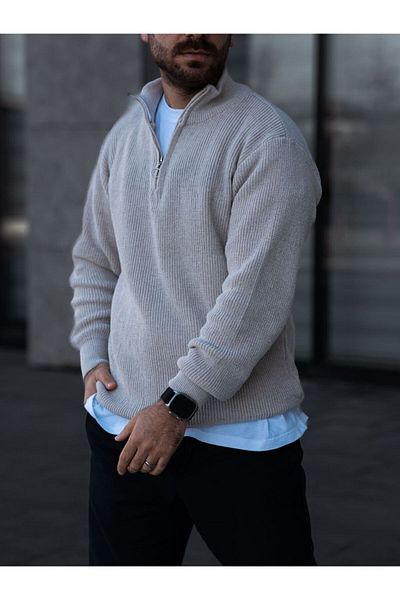 YONEZ MODA Thessaloniki modell félcipzáras kötöttáru pulóver