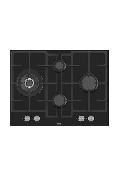 Ferre Ed075 - 67 Cm Döküm Izg.önden Düğme Siyah Cam Ocak