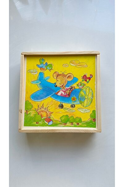 BİLMİŞ ÇOCUK Ahşap Küp Sevimli Taşıtlar ve Hayvanlar Puzzle