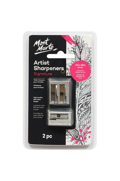 Mont Marte Mm Zinc Alloy Pencil Sharpener Set for Artists - 2 Pieces