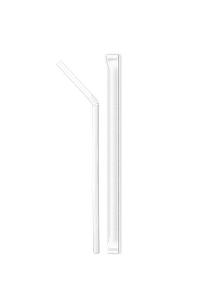 Jawad Wrapped Flexible Straw-Clear Polypropylene - 6X203mm - 250Pcs