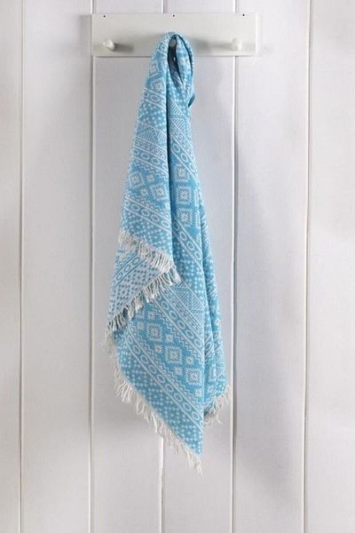 Denizli Concept Peshtamal Kilim Turcoaz - Prosop de plajă cu model, cu uscare rapidă și elegant