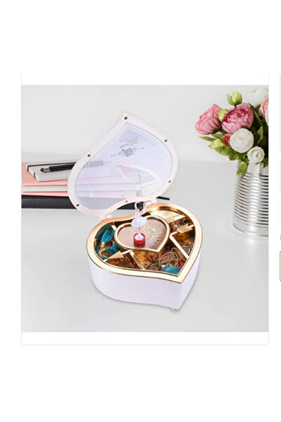 Tahtakale Dünyası Kalp Şeklinde Dans Eden Balerinli Büyük Boy Biblo Müzik kut...