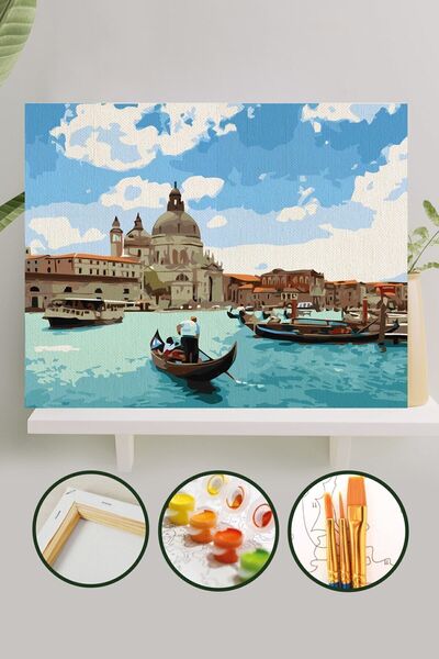 Palmiye Hobi Sanat Kırtasiye Sayılarla Boyama 40x50 Cm Tuval Seti Fırça Boya ...