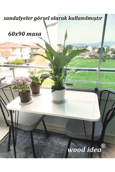 wood idea Metal Ayaklı 60x90 Mutfak Masası Balkon Masası Çalışma Masası