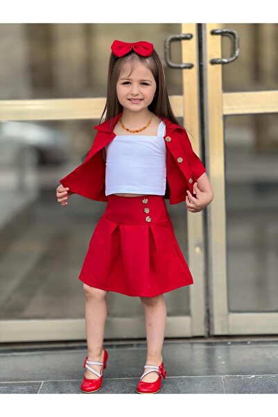Fatma Kına Fenomen Kids Etekli Ceketli Kız Takım