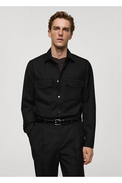 MANGO Man Shirt Jacket with Regular Cut Pockets