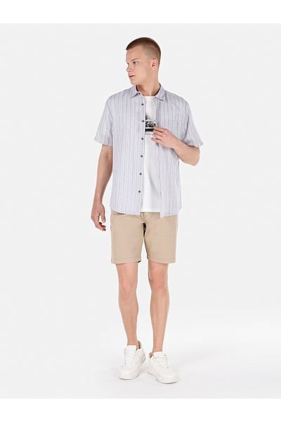 Colin's Regular Fit Medium Waist Lace-Up Brown Men's Shorts