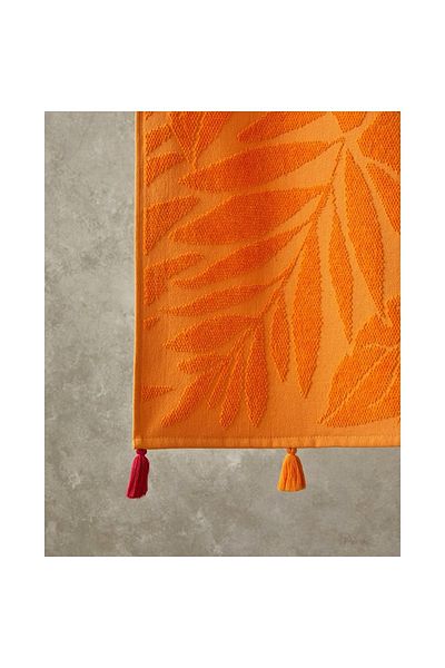 English Home Prosop de plaja din catifea din bumbac jacquard Melody Orange - 90X150 cm