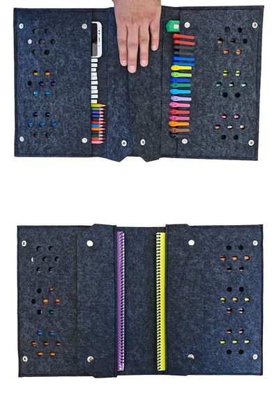 Next Craft 10 Colored Picture Bag - Tablet Notebook with Pen Holder Paint Supplies Activity Bag