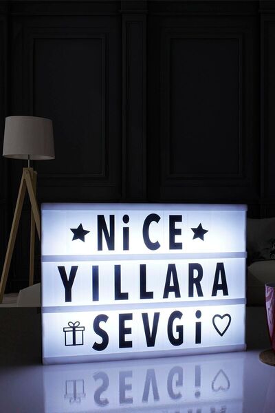 Kare Dekor Büyük Boy Harfli Işıklı A4 Dekoratif Led Pano Lightbox