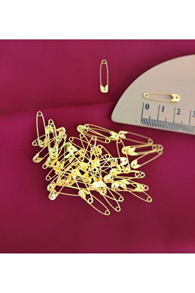 Kezban Tekstil 50 قطعة 2 سم - دبوس أمان ذهبي اللون، أصفر