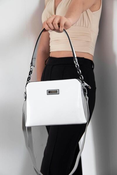 Silver Polo Silver  Polo Beyaz - A.gri NV937 Kadın Omuz Çantası