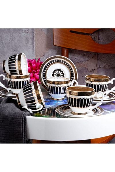 Kosova 6-Piece Cup Set 90 cc Black FNC-17