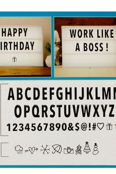 Kare Dekor Büyük Boy Harfli Işıklı A4 Dekoratif Led Pano Lightbox