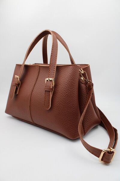 LASSO Kadın Taba Çift Saplı Çapraz Askılı Suni Deri El Ve Omuz Çantası