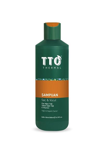 TTO Green Hair and Body Shampoo 500ml - Dandruff Itching Flaking (Tea Tree Oil)