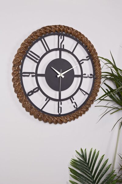 Muyika Design Muyika Bunnela Metal Üstü Hasır El Örmesi 58x58cm Dekoratif Duv...