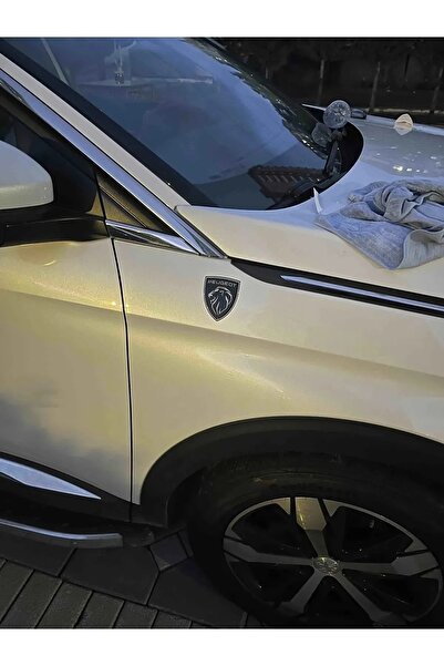 GARDENAUTO New Arma Peugeot Logo 3d Metallized Aluminum Sticker - 2 Pcs 7cm X 8cm Embossed Label