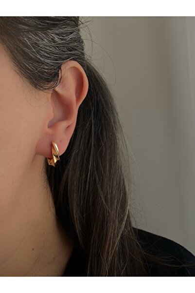 Owentis Çelik Rose Gold Mini Burgu Basic Harwery Küpe -kararma yapmaz-