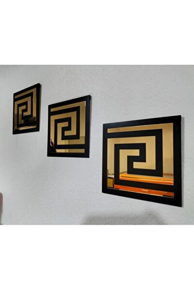 EYKA STORE 3 lü Asimetrik Pleksi Gold Aynalı Duvar Dekoru