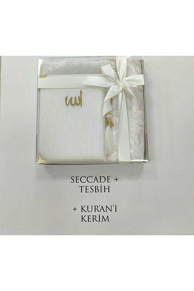 HMZ Seccade + Rosary+Curnal Belt. Gift and Dowery Seccade Set, Kurani Kerim Set