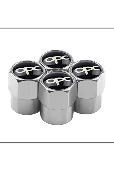 İKTUNING OPC OPEL LOGOLU ALÜMİNYUM KAPLAMA 4 ADET SİBOP KAPAK (GÜMÜŞ)
