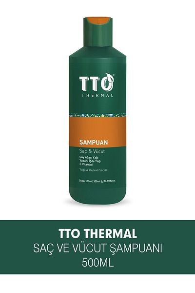 TTO Green Hair and Body Shampoo 500ml - Dandruff Itching Flaking (Tea Tree Oil)