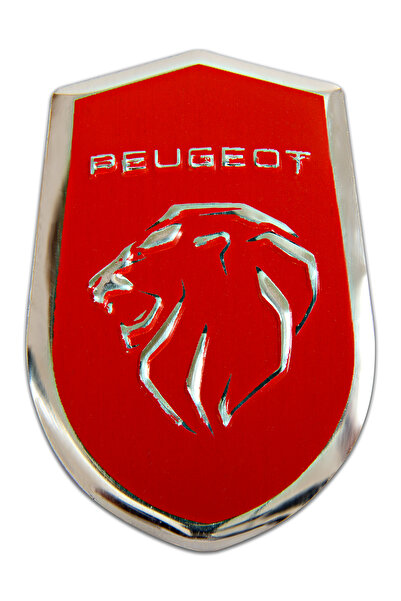GARDENAUTO Peugeot Logo New Rigging - 3d Metallized Aluminum Sticker 2 Pieces Embossed Labels 3cmx4,5cm