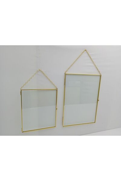 YıldızDesign 20Cmx25Cm and 15Cmx20Cm Gold Photo Frame - Glass Picture Frame Decor for Wall