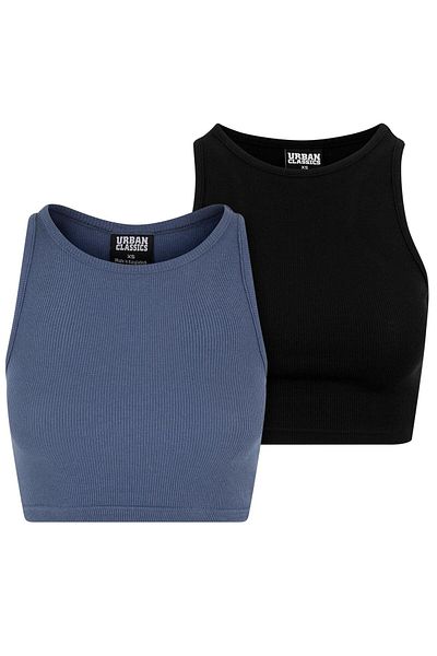 Urban Classics Damen 2er-Pack geripptes Crop-Top für Damen