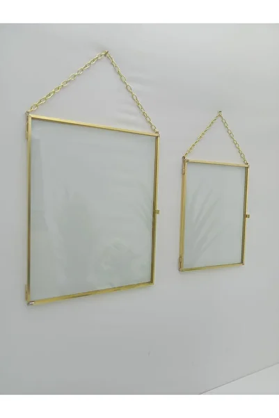 YıldızDesign 20Cmx25Cm and 15Cmx20Cm Gold Photo Frame - Glass Picture Frame Decor for Wall