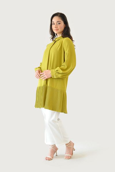 Rukayyel Nova Pleated Tunic - Oil Green