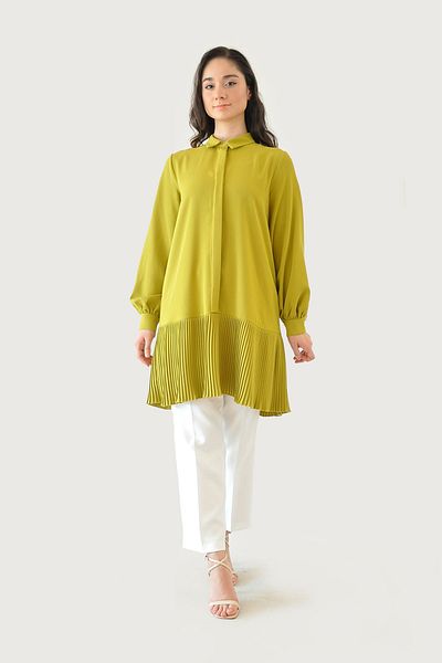 Rukayyel Nova Pleated Tunic - Oil Green