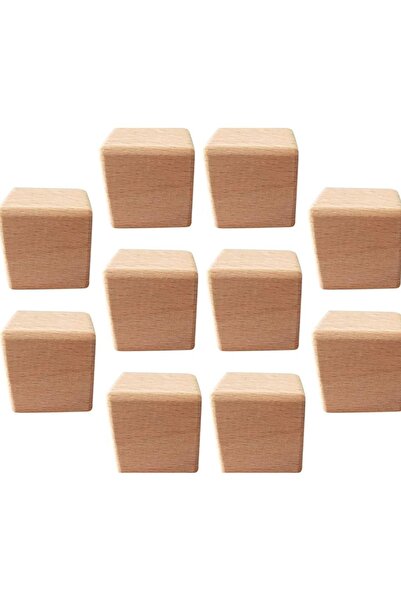Antalya Kent ekipmanları Ahşap Küp Blok 9 cm 10 Adet Doğal Ahşap Küp