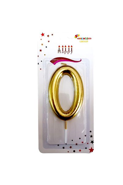 Öz-bal 13.5 Cm Gold Number Candle - Gold Colored Large Size Candle - Birthday and Celebration