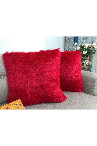 Lostello Home Plush Throw Pillow Pillow Case - Red